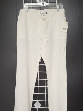 NWT, SHIPWRECK White Drawstring Linen-Blend Pants, Small